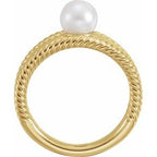 Pearl Negative Space Rope Ring