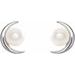 Pearl Crescent Moon Earrings