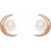 Pearl Crescent Moon Earrings