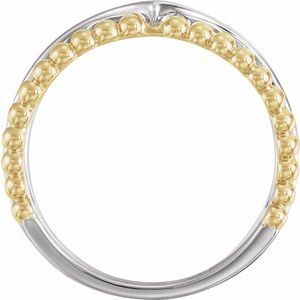 Negative Space Beaded V Ring