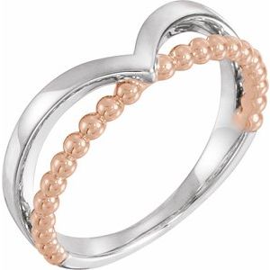 Negative Space Beaded V Ring