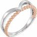 Negative Space Beaded V Ring