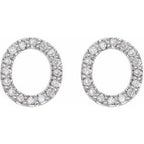 Accented Initial Stud Earrings
