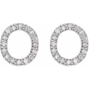 Accented Initial Stud Earrings