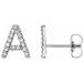 Accented Initial Stud Earrings