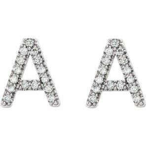 Accented Initial Stud Earrings