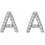Accented Initial Stud Earrings