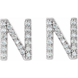 Accented Initial Stud Earrings