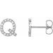 Accented Initial Stud Earrings