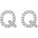 Accented Initial Stud Earrings