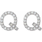 Accented Initial Stud Earrings