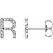 Accented Initial Stud Earrings