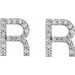 Accented Initial Stud Earrings