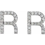 Accented Initial Stud Earrings