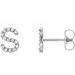 Accented Initial Stud Earrings