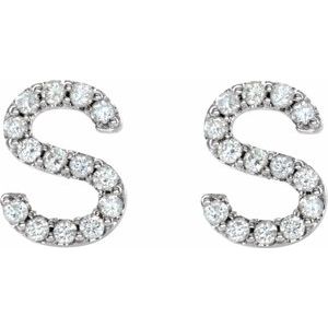Accented Initial Stud Earrings