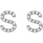 Accented Initial Stud Earrings