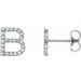 Accented Initial Stud Earrings