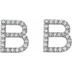 Accented Initial Stud Earrings