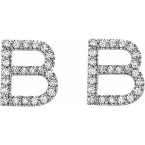 Accented Initial Stud Earrings