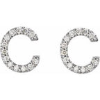 Accented Initial Stud Earrings