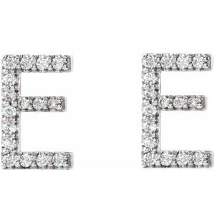 Accented Initial Stud Earrings
