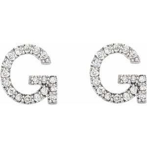 Accented Initial Stud Earrings