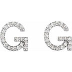 Accented Initial Stud Earrings
