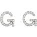 Accented Initial Stud Earrings