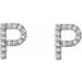 Accented Initial Stud Earrings