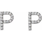 Accented Initial Stud Earrings