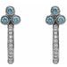 Accented Bezel-Set J-Hoop Earrings