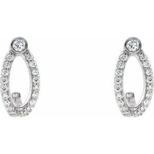 Accented J-Hoop Earrings
