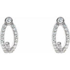 Accented J-Hoop Earrings