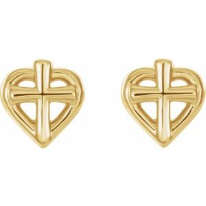 Youth Cross & Heart Earrings