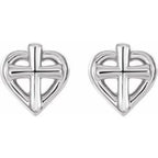 Youth Cross & Heart Earrings