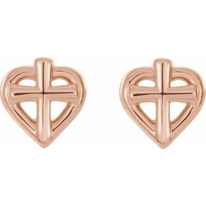 Youth Cross & Heart Earrings