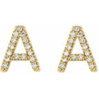 Accented Initial Stud Earrings