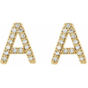 Accented Initial Stud Earrings