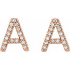 Accented Initial Stud Earrings