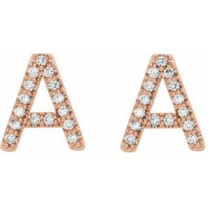 Accented Initial Stud Earrings