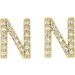 Accented Initial Stud Earrings