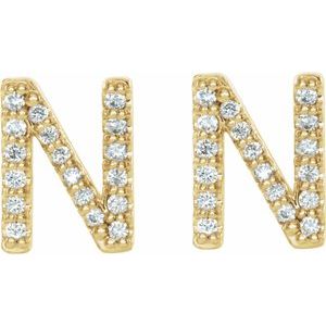 Accented Initial Stud Earrings