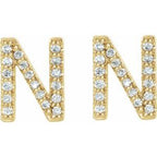 Accented Initial Stud Earrings