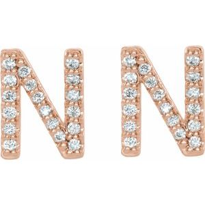 Accented Initial Stud Earrings