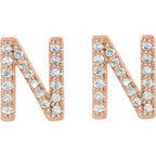 Accented Initial Stud Earrings