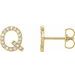 Accented Initial Stud Earrings