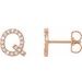 Accented Initial Stud Earrings