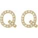 Accented Initial Stud Earrings