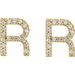 Accented Initial Stud Earrings